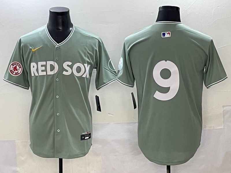 Men 2025 Boston Red Sox #9 No Name Light Green Joint Name Nike MLB Jersey style 9